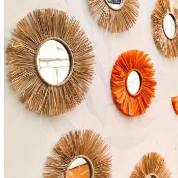 Soleil Raffia Mirror