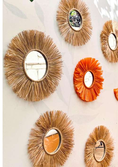 Soleil Raffia Mirror