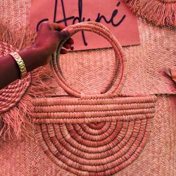 Handwoven raffia bag in classic natural finish