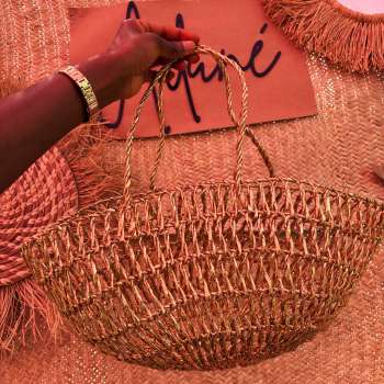 Recycled Plastic Shopper (Silver & Gold)Recycled plastic woven shopper bag in metallic finish