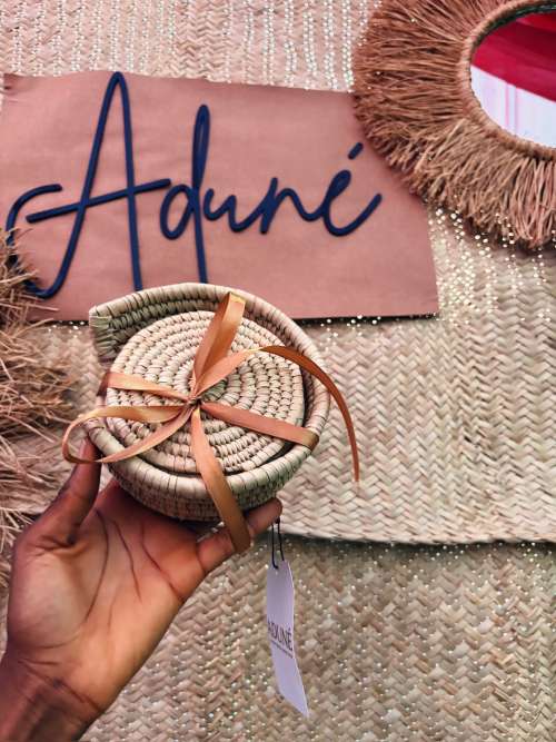 The Gather Coaster Set brings warmth and intention to your table. Each coaster is handwoven and paired with a compact basket that keeps them stored neatly when not in use.